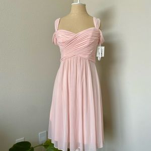David’s Bridal | NWT Split Sleeve Petal Pink Dress